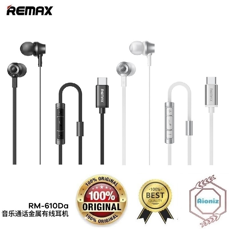 REMAX RM-610Da Type-C Headphones Super Bass In-Ear Wire Length ...