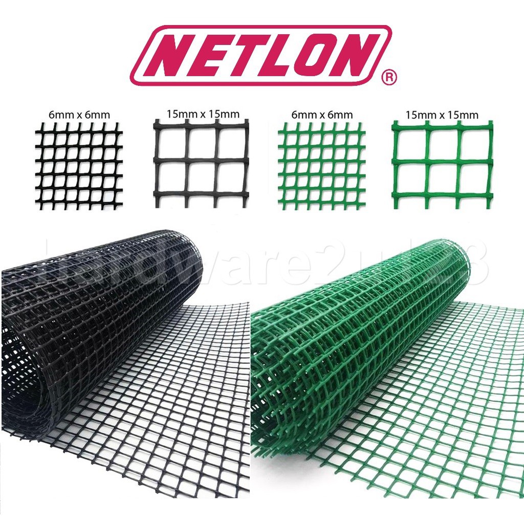1m x 25m NETLON Square PVC Net Wire Mesh Plastic Fence Guard Plant