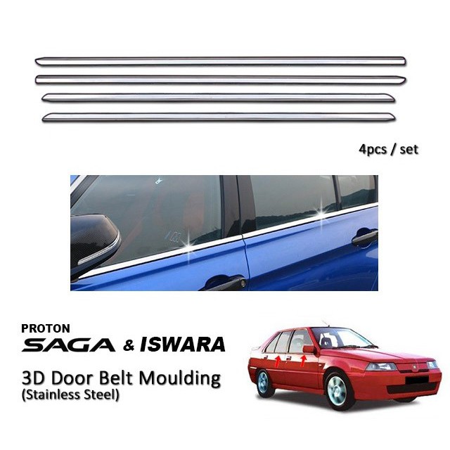PROTON SAGA ISWARA LMST CHROME Door Belt Moulding / Window Trim Lining