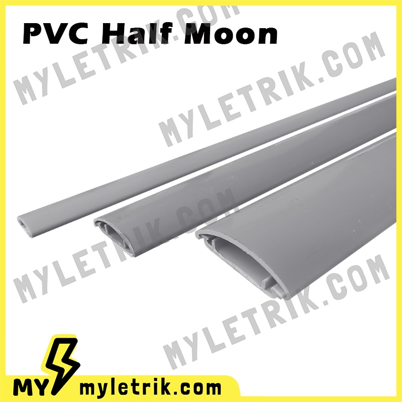 6FT Half Moon Floor Cable Trunking PVC Casing Grey / Lantai Casing