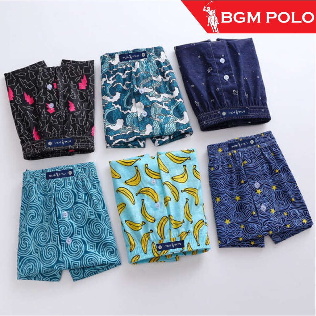 BGM POLO Men's Boxer Random Design With Front Button (1 Pcs) BPMB1590S ...