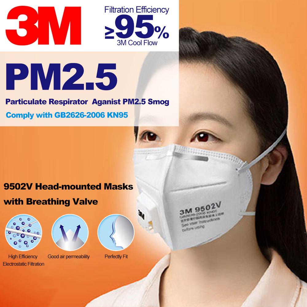 3M Professional Particulate Respirator Breathable Valve Filter Ear Head Loop 9501V+ 9502V+ KN95 3ply