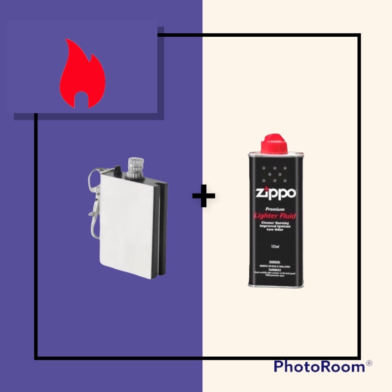 🔥Minayk Zippo 125ml +Pemetik Api Mancis Empat Segi | Shopee Malaysia