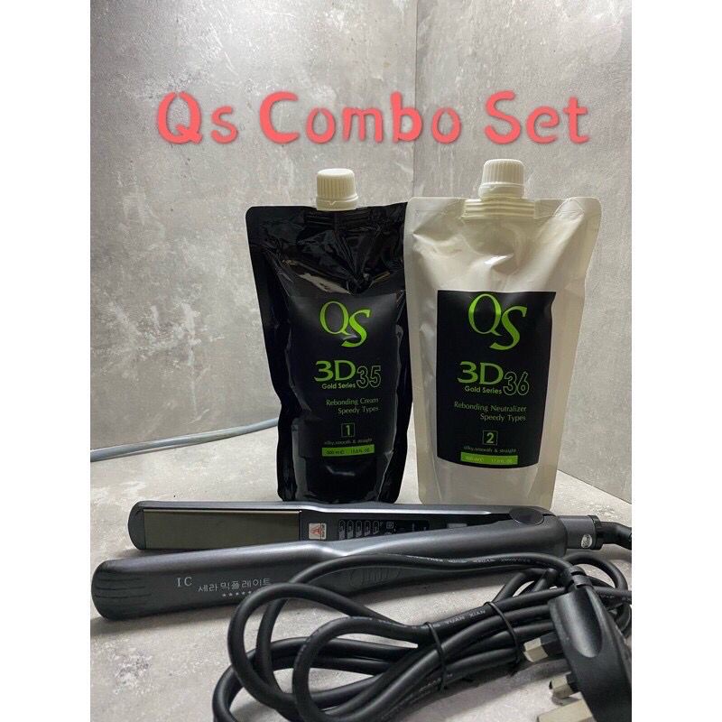 QS 3D 35/36 REBONDING CREAM 500ML + Korea IC Iron👉🏻FAST SHIPPING 🔥 (100
