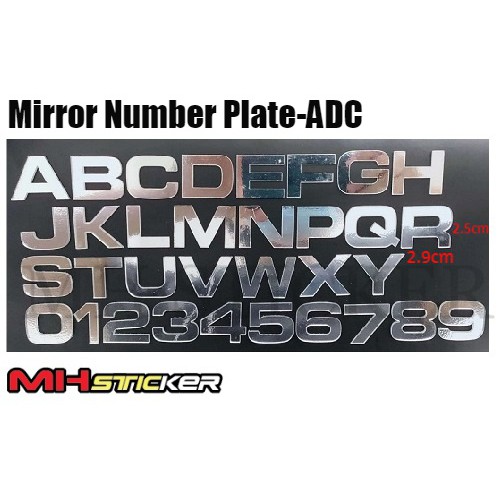 Basikal Motor Warna Cermin Cermin Nombor Plat Fancy (ADC/V/CH11)Number ...