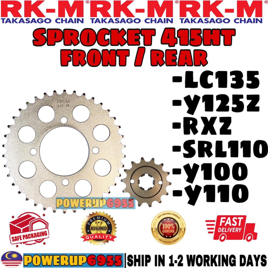 415 415HT RKM STEEL SPROCKET SPOCKET FRONT REAR BELAKANG LC135 ...