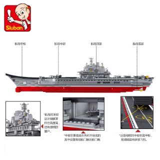 (Lego Toys) Small Luban building blocks large aircraft carrier model 9 ...