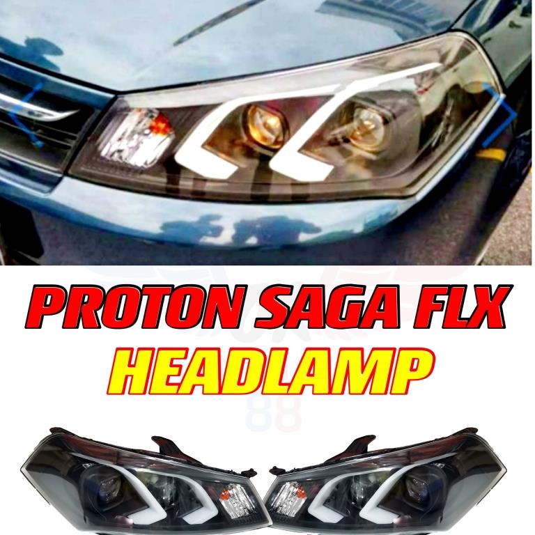 Proton Saga FLX Duoble Projector Headlamp With Light Bar Shopee Malaysia