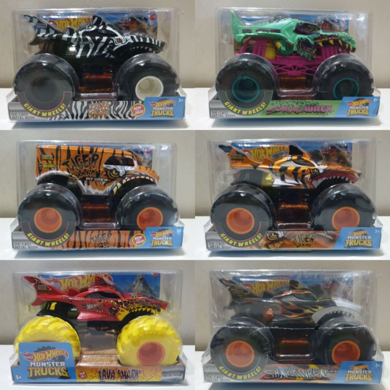 Monster 1:24 Large Wheels Tiger Shopee Metal Scale Die-Cast | ( Trucks Malaysia ) Body Shark Hot