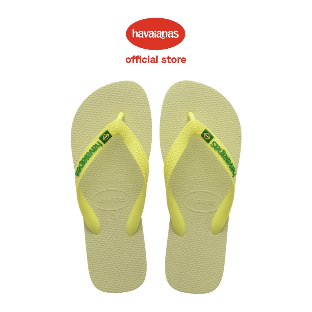 Havaianas Unisex Brasil Logo Flip Flops Lime Green Shopee Malaysia