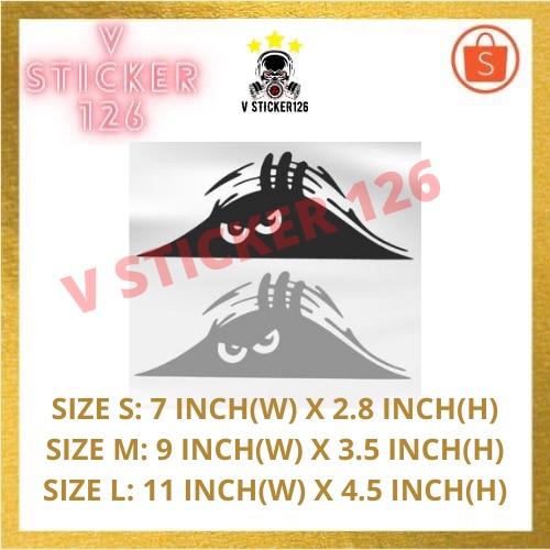 [READY STOCK] FUNNY PEEKING MONSTER CAR STICKERS KERETA STICKER MYVI ...