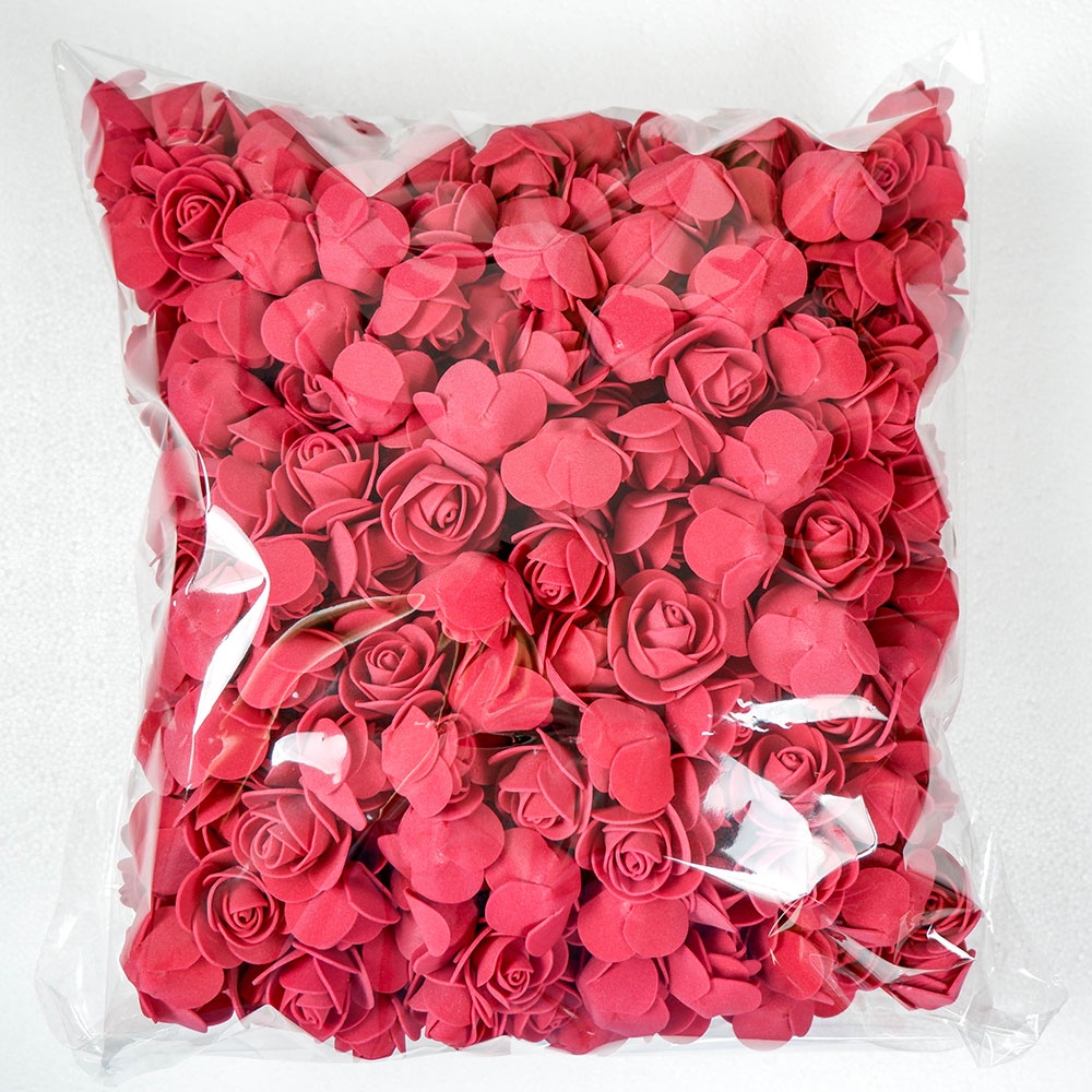 100Pcs Mini Artificial Flower PE Foam Rose Head Manual DIY Wedding Home
