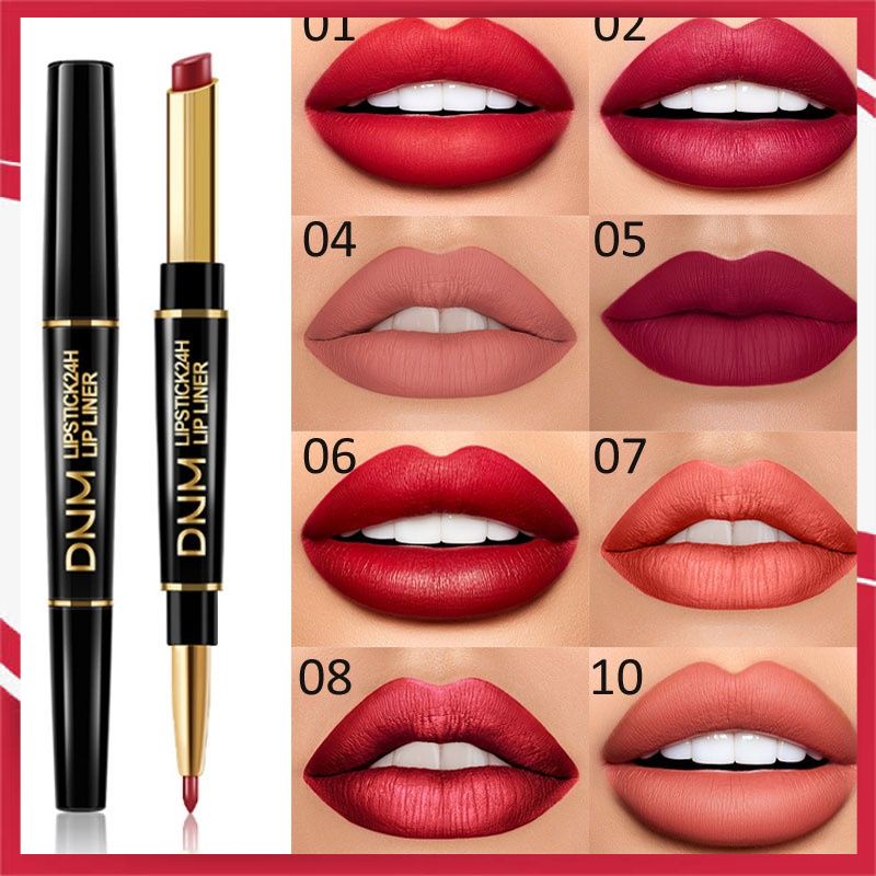 DNM/OULISI Doubleended Matte Velvet Lipstick Longlasting Moisturizing