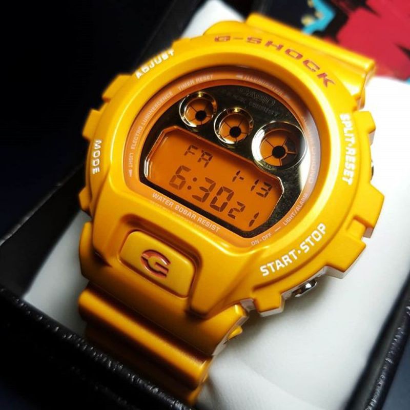 men s watches G Shock DW6900SB 9 Mango Yellow Gold Digital Watch