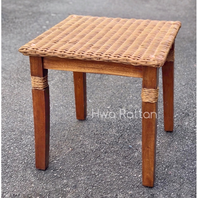 [With Glass] Rattan woven table / Wood teatime table side table ...