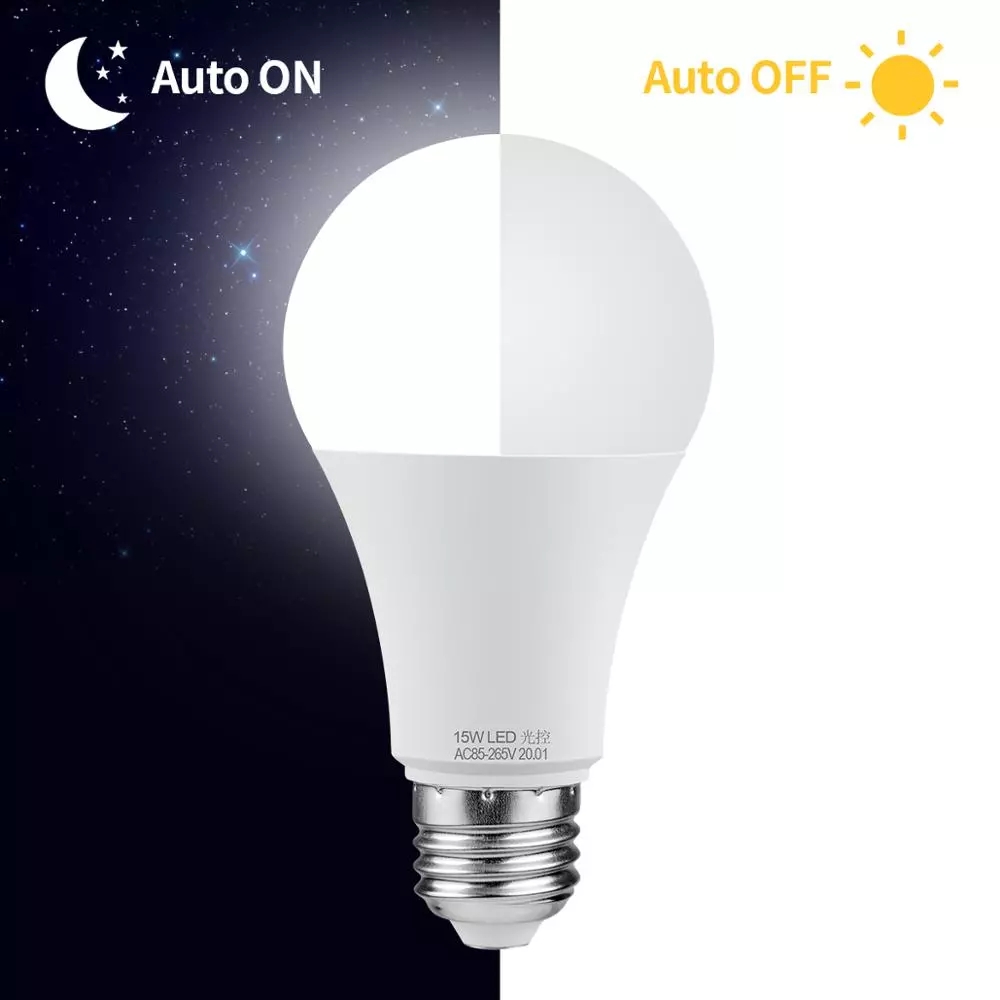 5W 15W LED Sensor Bulb LED Lamp 5W 15W Dusk To Dawn Sensor Light Day ...