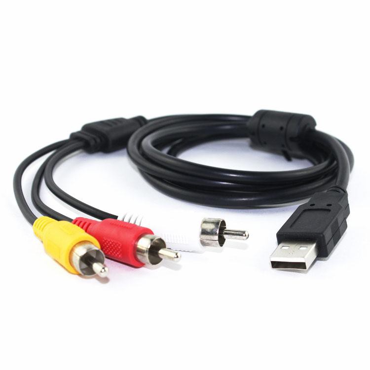 USB to RCA AV cable USB to 3RCA audio and video cable STB TV cable