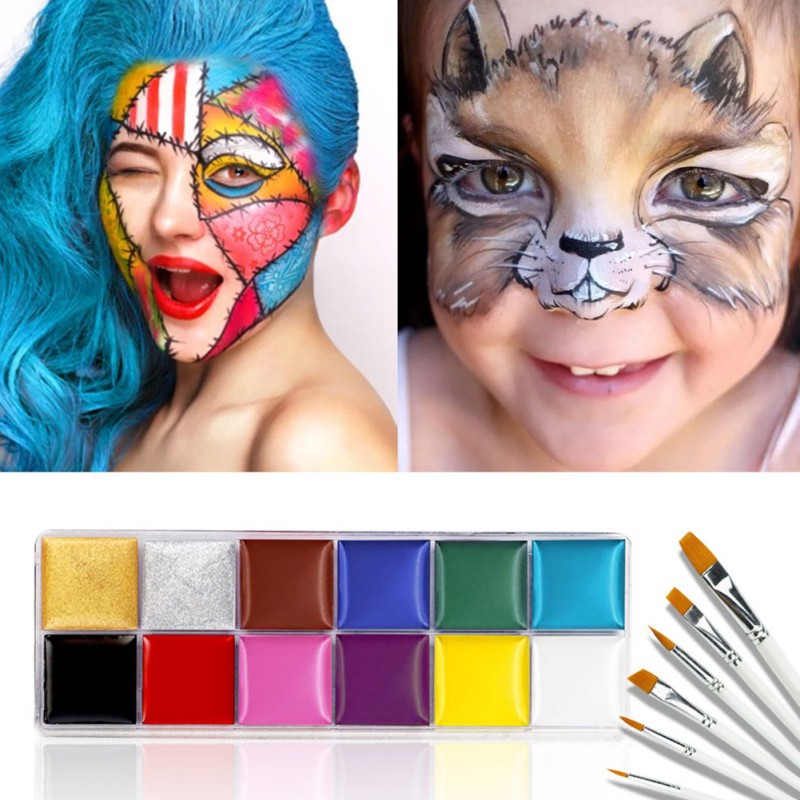 EXO Face Painting Kit For Kids And Adults Halloween 12 Color Face Body ...