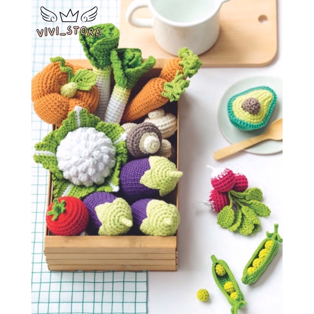 [E-PDF] Crochet Vegetable Pattern | 10 Delicious Vegetable Decorations ...