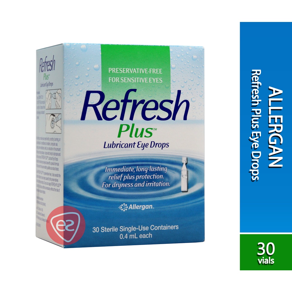 Exp 112024 Allergan Refresh Plus Lubricant Eye Drops 04ml Vial 30s X1 30s X2 30s X3 