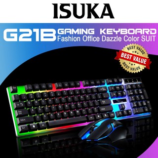 G21 / G21B RGB GAMING KEYBOARD wired USB luminous gaming keyboard mouse  computer manipulator backlit keyboard