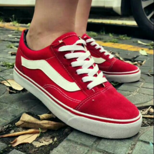 Vans red colour clearance shoes