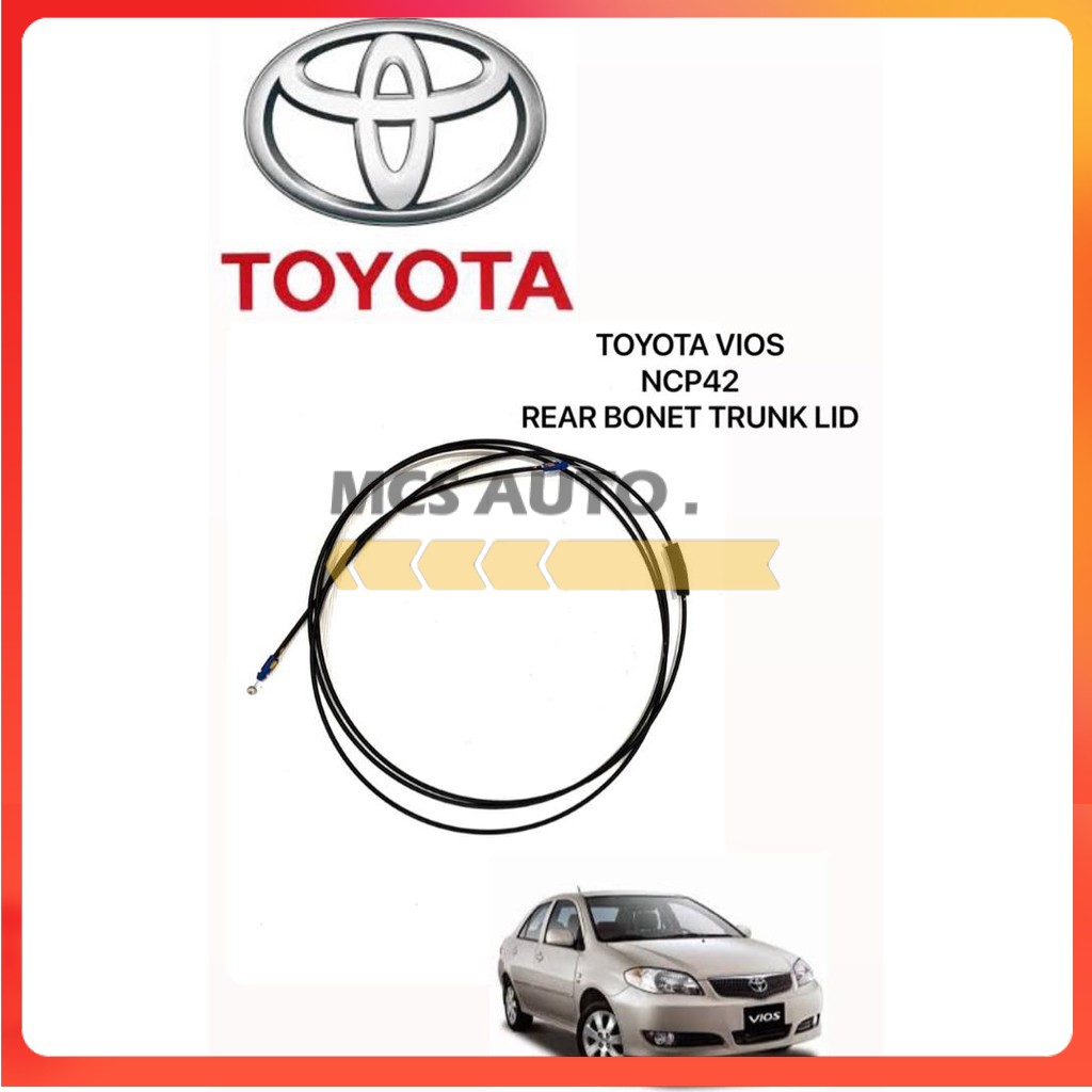 TOYOTA VIOS NCP42 2003 YEAR REAR TRUNK LID CABLE ORIGINAL