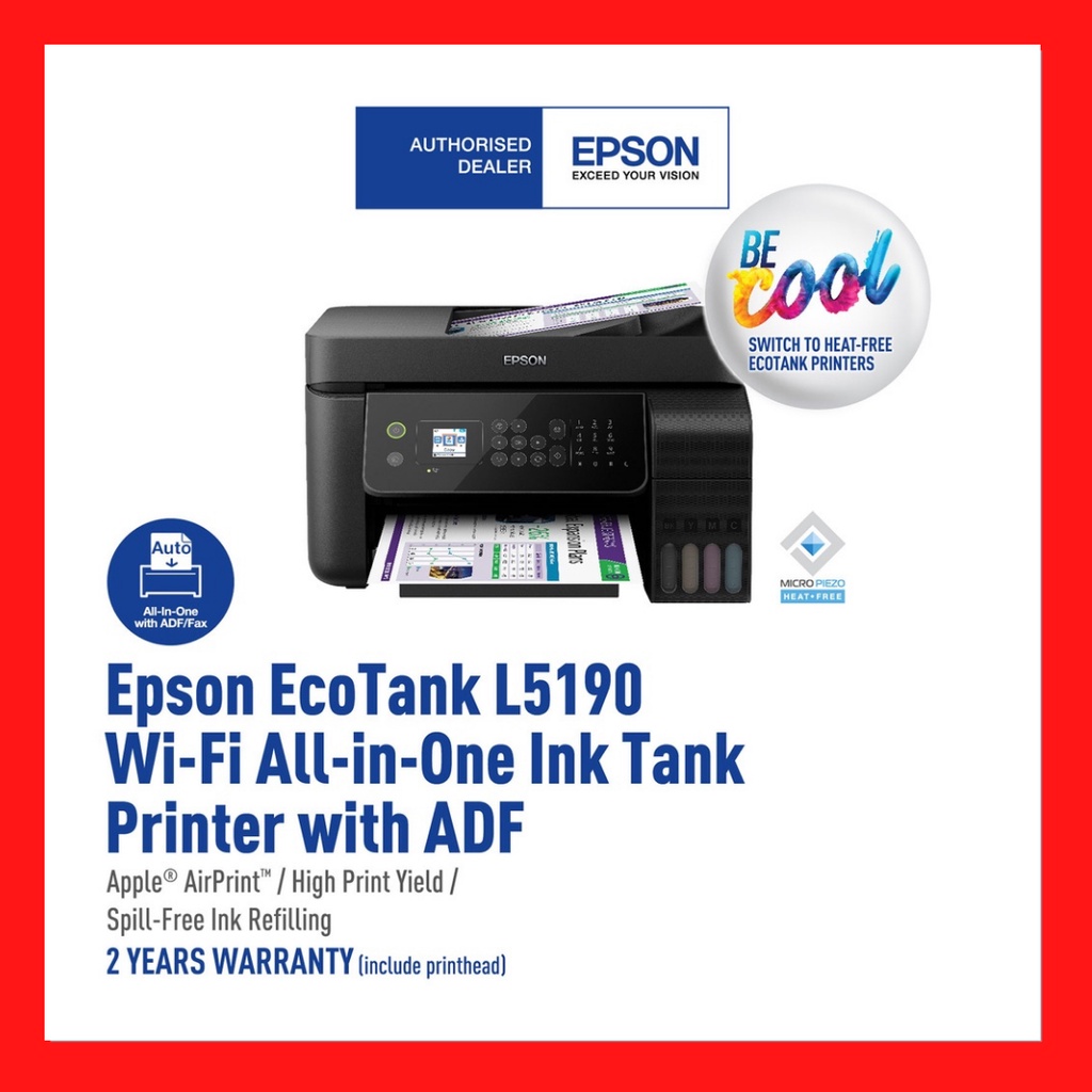 Epson L5190 WiFi All in One Ink Tank Printer with ADF | Shopee Malaysia