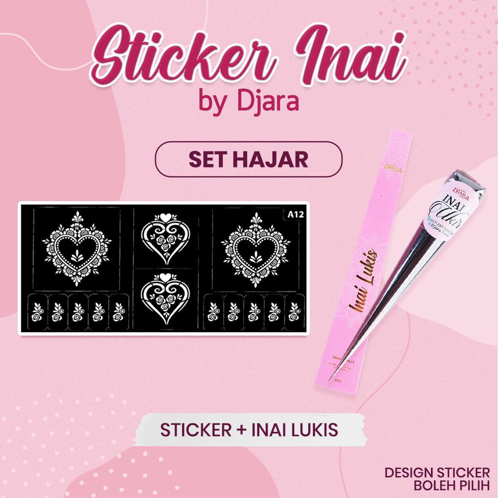 Sticker Corak Inai / Henna Stencil Bydjara / Sticker Inai Pengantin ...