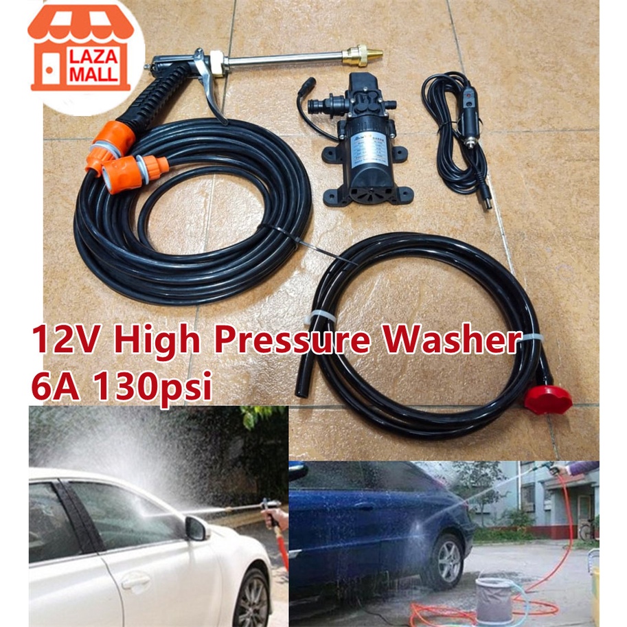 12V Portable Car Wash High Pressure Sprayer Pump Garden Nozzle