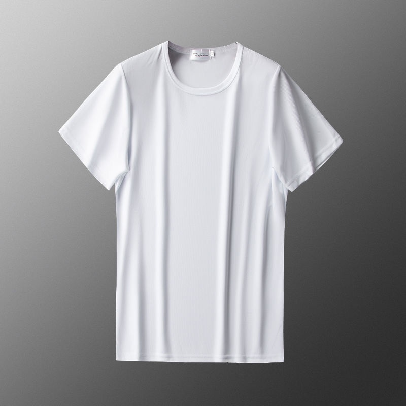 2PCS Men's Ice Silk T-shirt Microfiber Cool Short Sleeve Sports Top ...