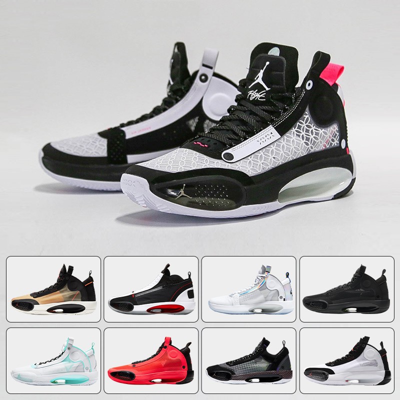 Nike Original Air Jordan 34 SE Bred AJ34 Black and white and red Sports shoes Basketball shoes More than one color Shopee Malaysia