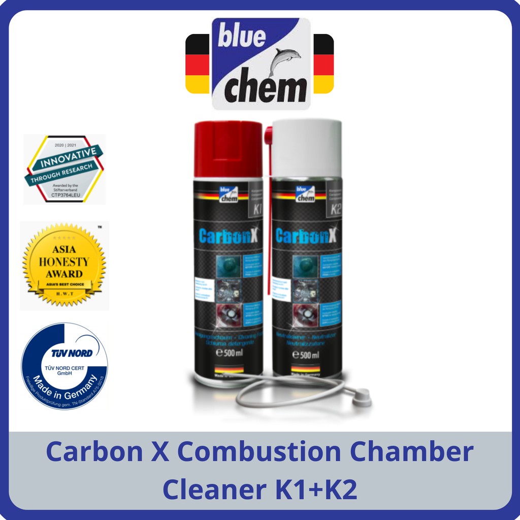Bluechem Carbon X Combustion Chamber Cleaner K1+K2 500ml+500ml Shopee