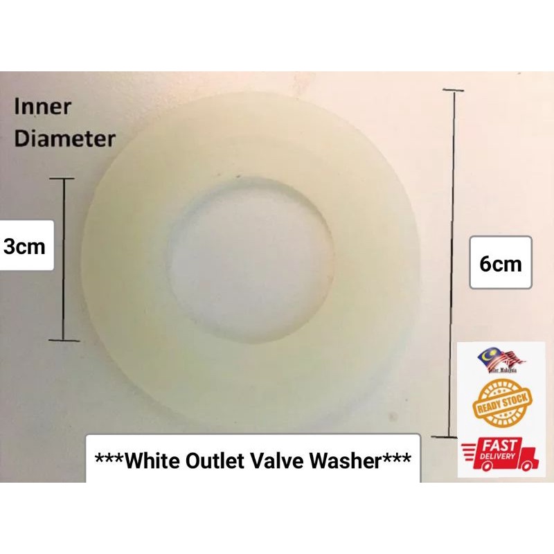 **Ready Stock** White Silicone Drain Flush Seal Outlet Valve Washer