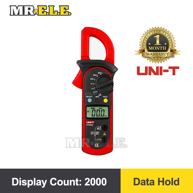 UNI-T Digital Clamp Multimeter (UT202A+) 400-600A Digital Clamp Meter ...
