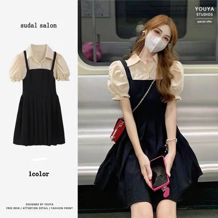 Fake 2pcs Academia Dress