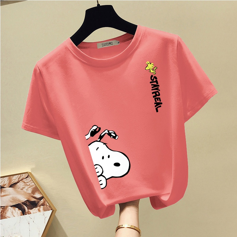 Summer Melody Print Kawaii Cute Girl Pink Short Sleeve T-shirt Loose Preppy  Style Oversize Soft Girl Versatile Aesthetic Clothes - T-shirts - AliExpress