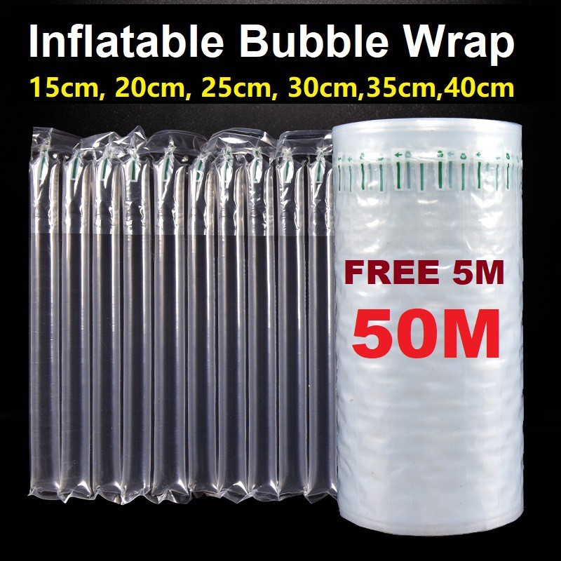 HH206 Inflatable Air Bubble Wrap 50M FREE 5M Packaging Bubble Wrap Roll Cushion 15cm / 20cm