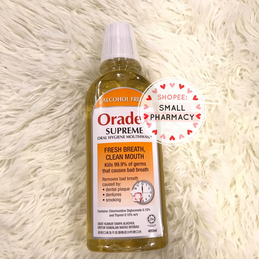 Oradex Supreme Oral Hygiene Mouthwash / Gargle 400ml Alcohol Free ( Bad