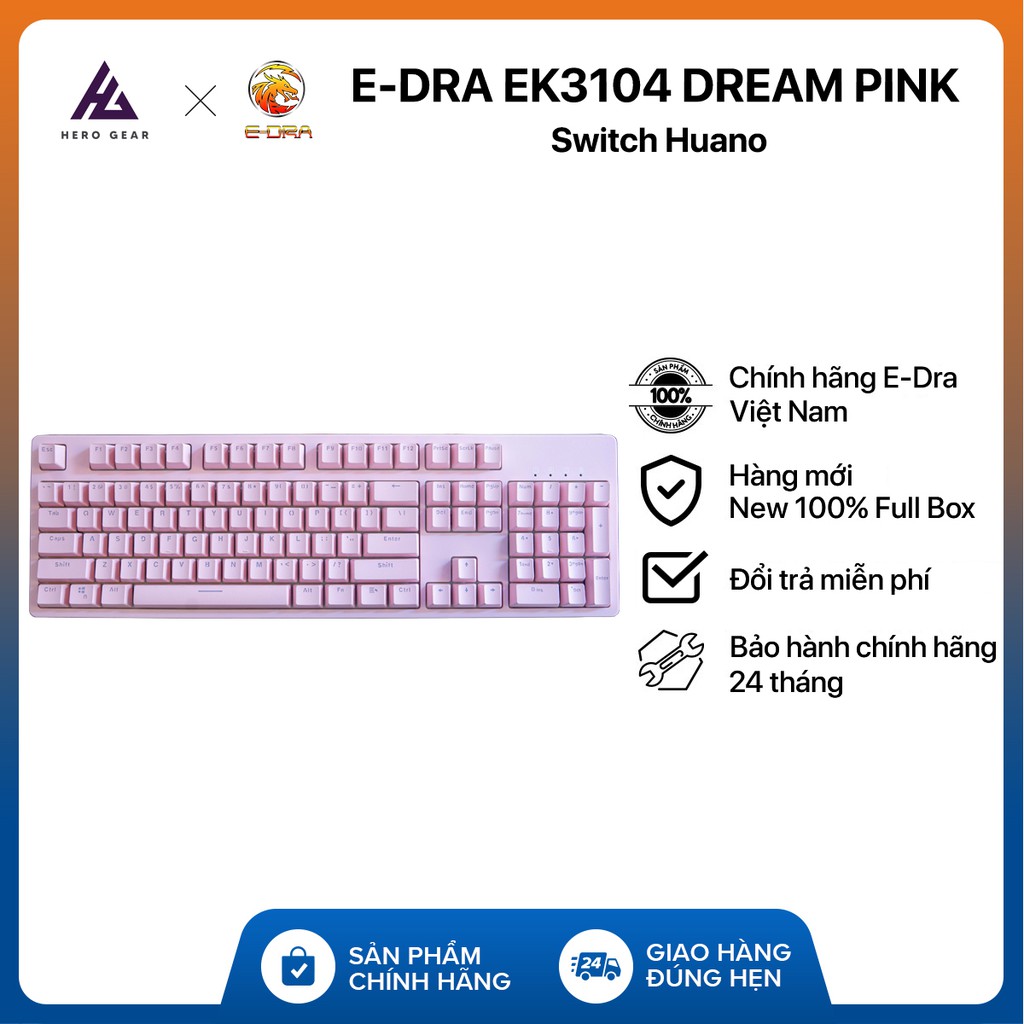 Edra EK3104 DREAM PINK Mechanical Keyboard 2021 Version - Huano Switch ...