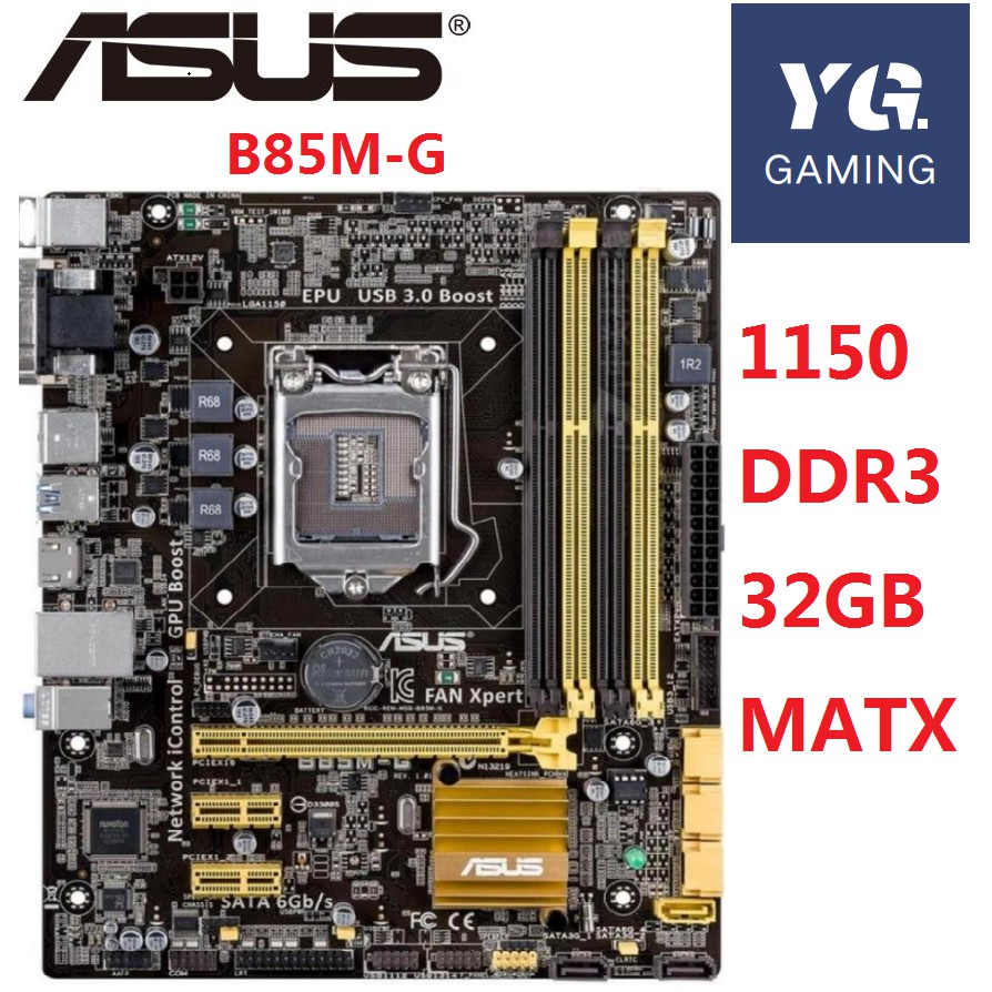 Asus B85M-G Socket 1150 Intel B85 Motherboard USB 3.1 SATA 3.0 Intel 4th  Gen Generation Mobo B85 4 Ram Slot