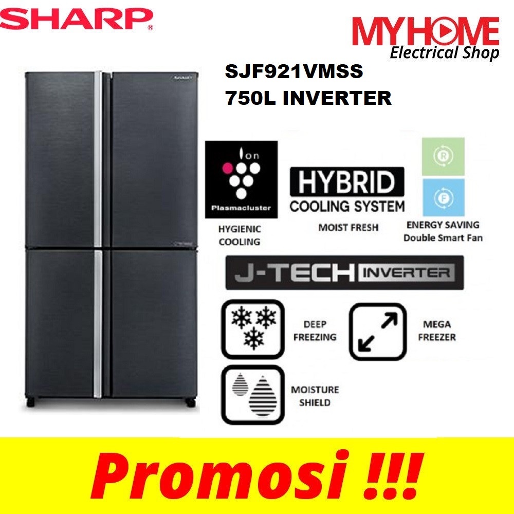 (DELIVERY FOR KL & SGR ONLY) SHARP SJF921VMSS 750L 4DOOR JTECH