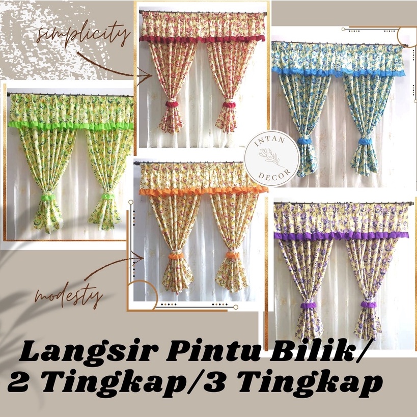 Langsir Siap Jahit Free Tali Pengikat / Ready Made Curtain Free Tieback ...