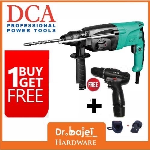 DCA Rotary Hammer Drill (3in1) AZC 0526 FREE AMAN CORDLESS IMPACT