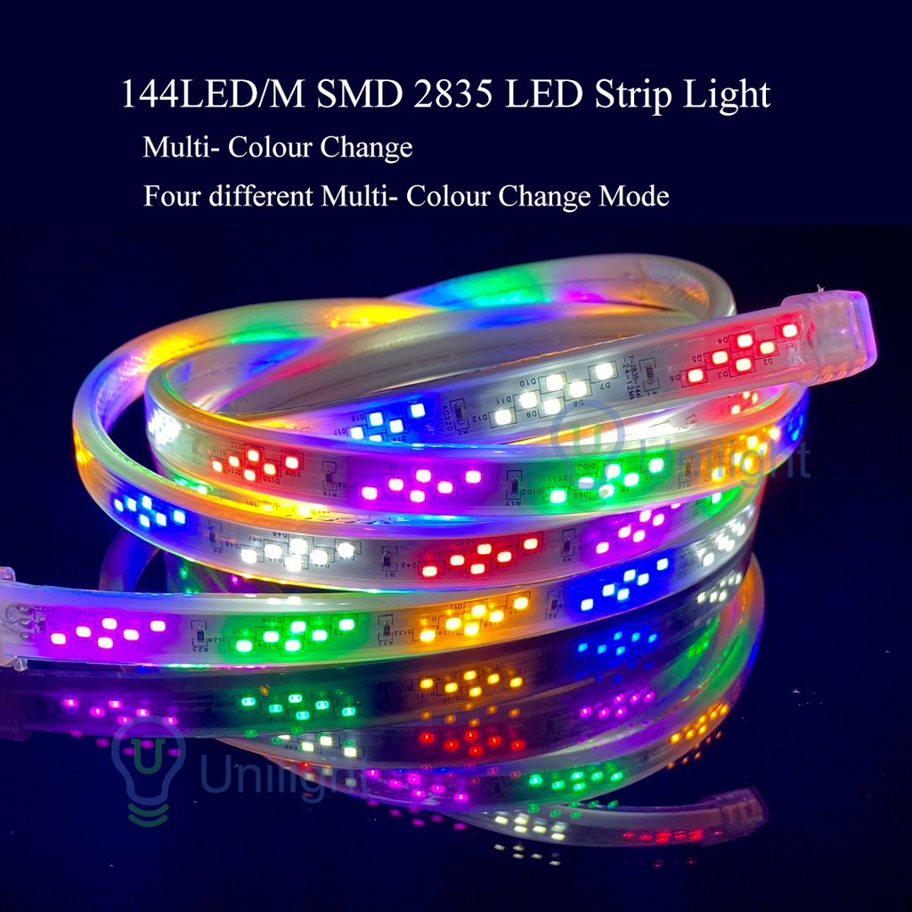 Multi-Warna lampu (Multi-Color) 144LED/M SMD RGB Strip Light AC 220V ...