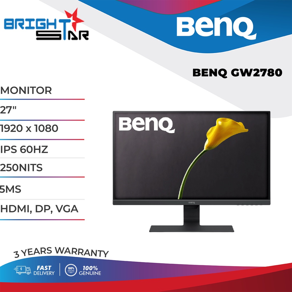 BenQ GW2780T 27 IPS LED 1080p Monitor FHD 60Hz Height Adjustable