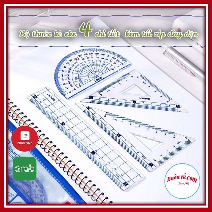 The 4-piece eke ruler set with zip bag makes it easy to learn math ...