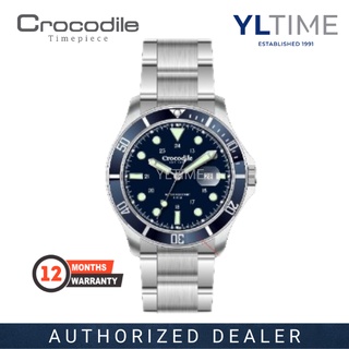 Original] Crocodile CR2244.158 Elegance Sapphire Men Watch with Blue Dial  Two Tone Silver and Gold Stainless Steel, Official Warranty