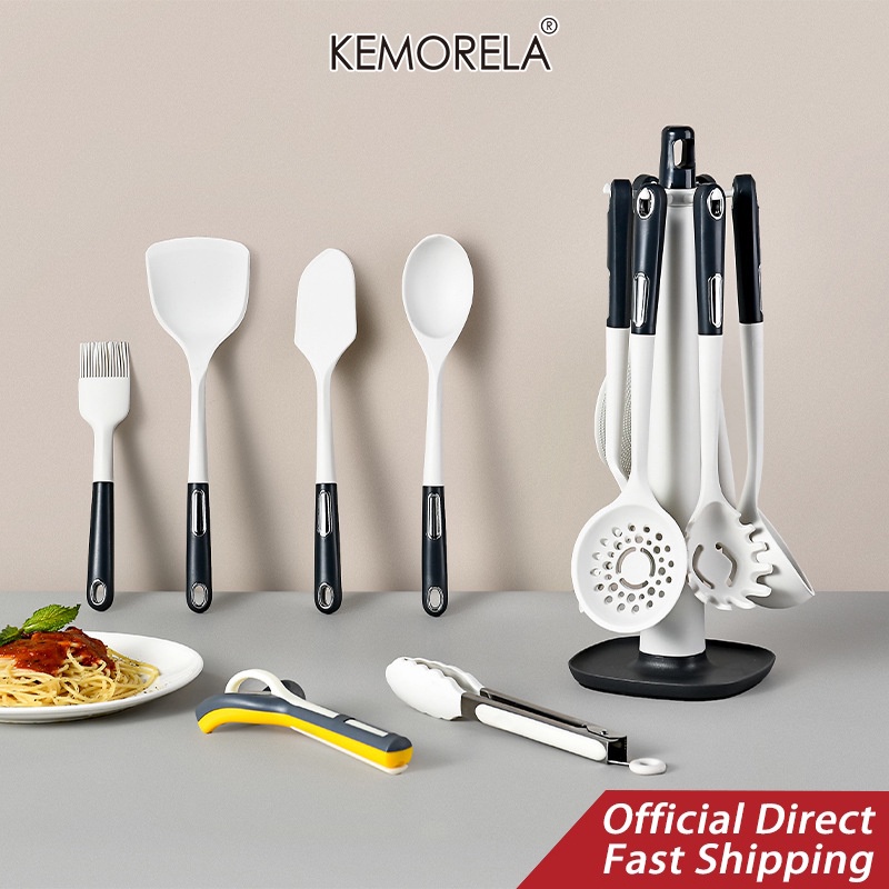 KEMORELA Silicone Cooking Tools Set Kitchen Cookware Utensils Scraper ...