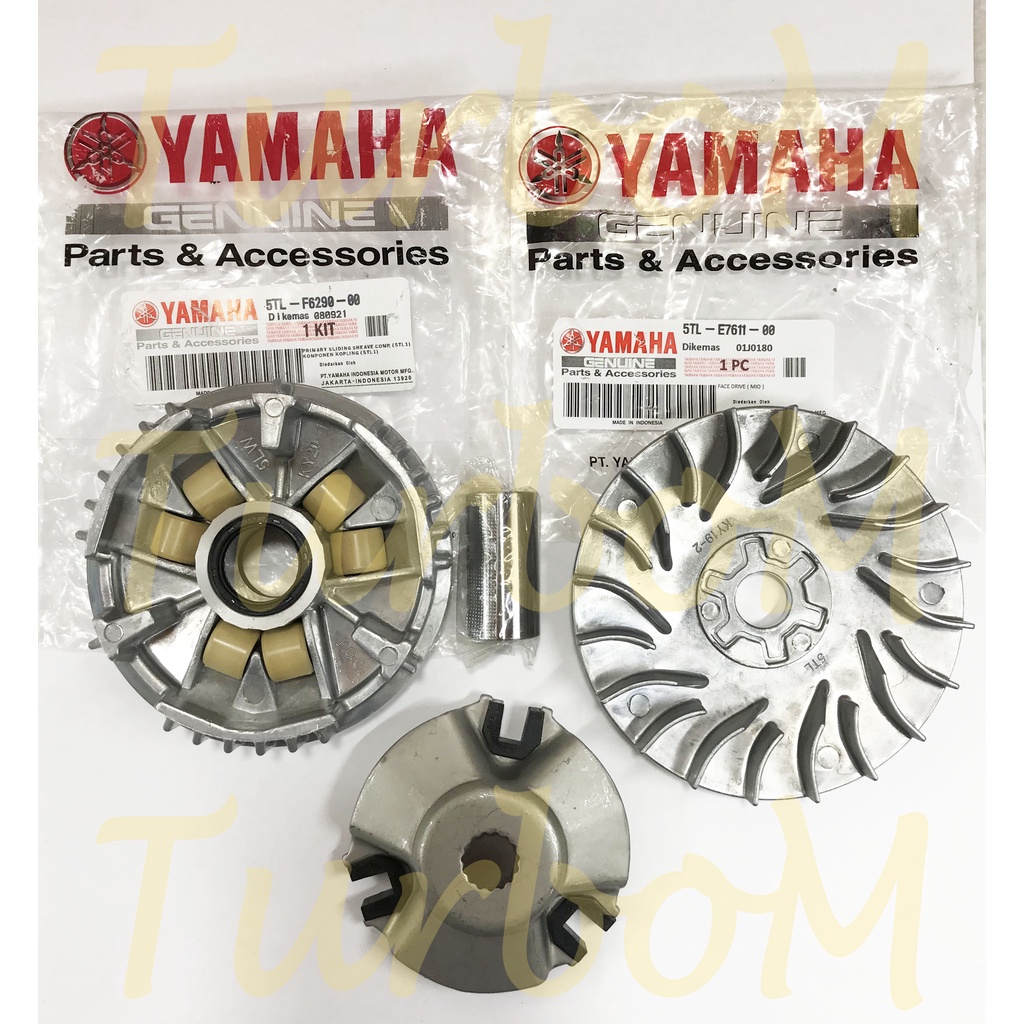YAMAHA ORIGINAL EGO EGOS NOUVO S FRONT PULLY AUTO SET CLUTCH CARRIER ASSY PULLEY DEPAN SET WITH TIMING BELT READY STOCK
